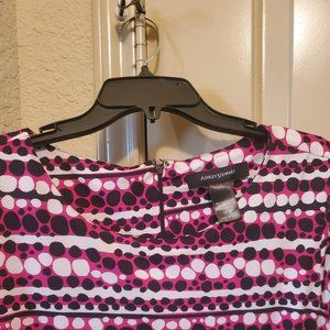 Ashley Stewart Pink Black and White Dress